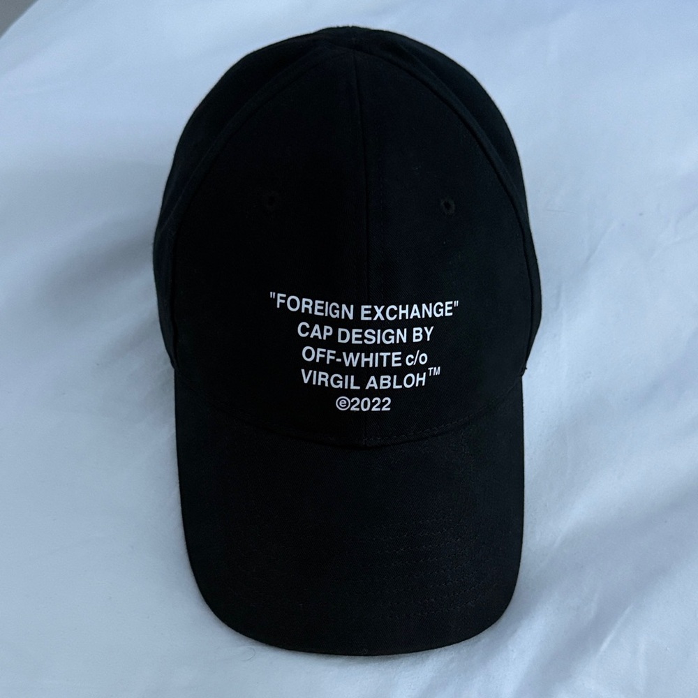 Off-White Black Text Cap